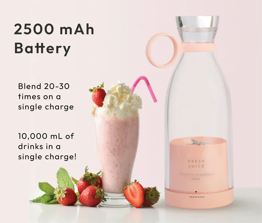 Fresh Juice Portable Blender 350ML Grinder For Smoothie or Shakes, Mini Juicer