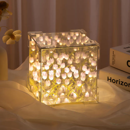 Tulips Cube Mirror Lamp